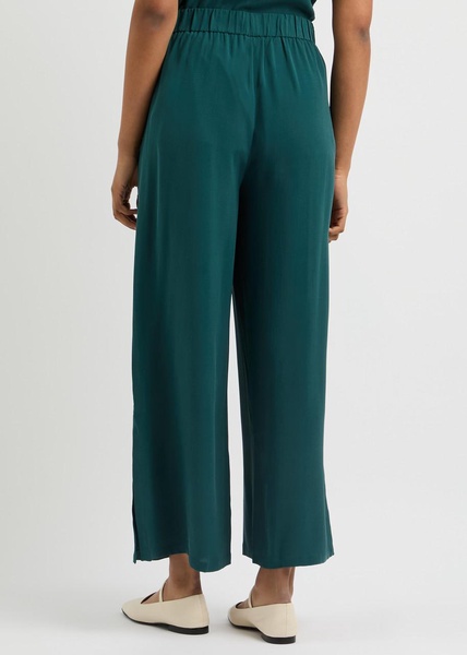 Straight-leg silk trousers 