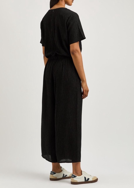 Pleated wide-leg jumpsuit