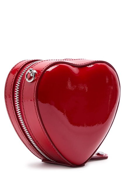 Heart mini patent leather cross-body bag 