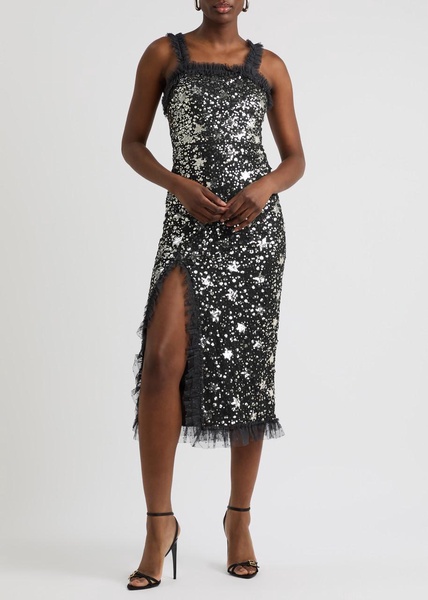 Shooting Stars embellished tulle midi dress