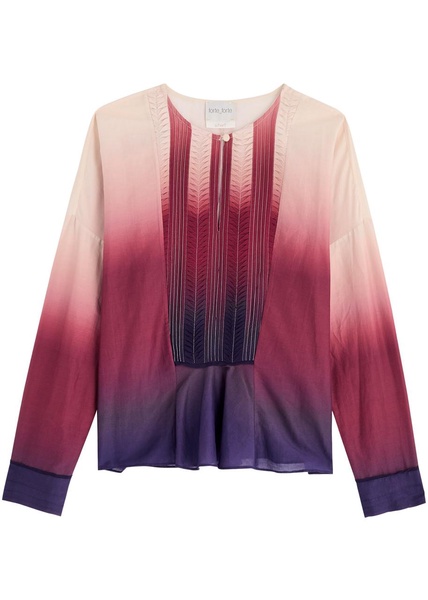 Ombré cotton-blend blouse