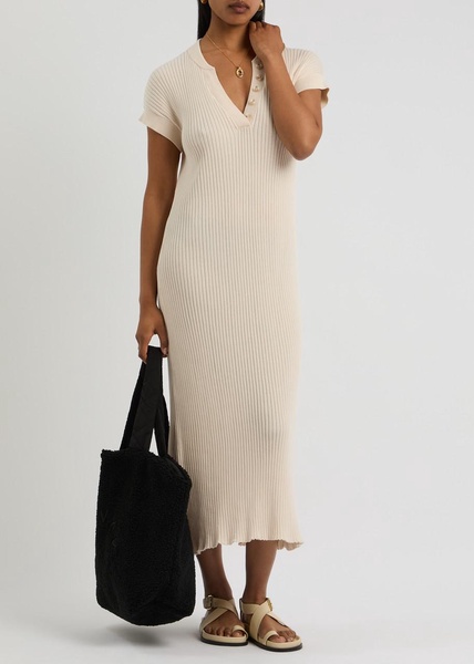 Aria ribbed-knit midi dress