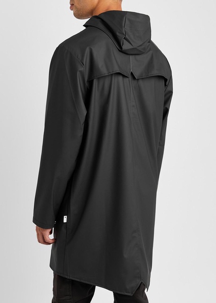 Long matte rubberised raincoat