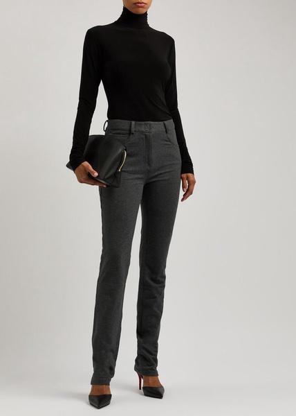 Turtleneck stretch-jersey top