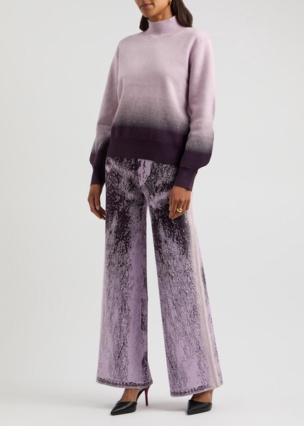 Zahra jean-effect knitted trousers 