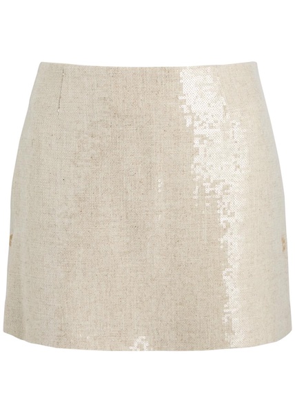 Quattro sequin-embellished woven mini skirt