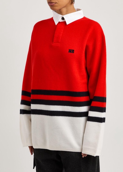 Cypher striped wool polo shirt