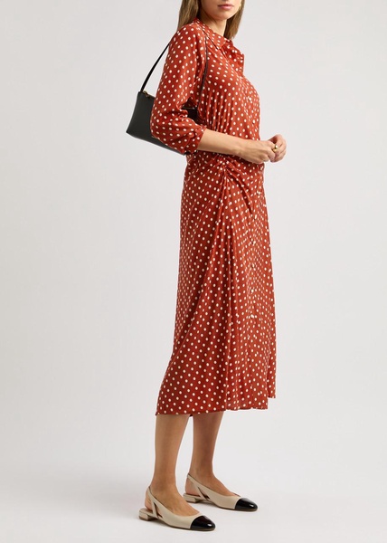 Lex polka-dot stretch-silk shirt dress