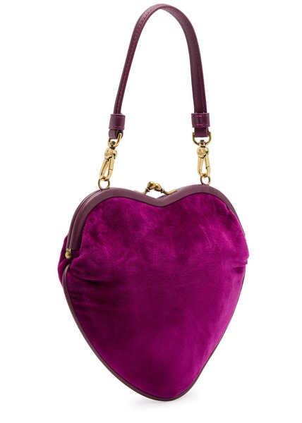 Belle Heart velvet top handle bag 