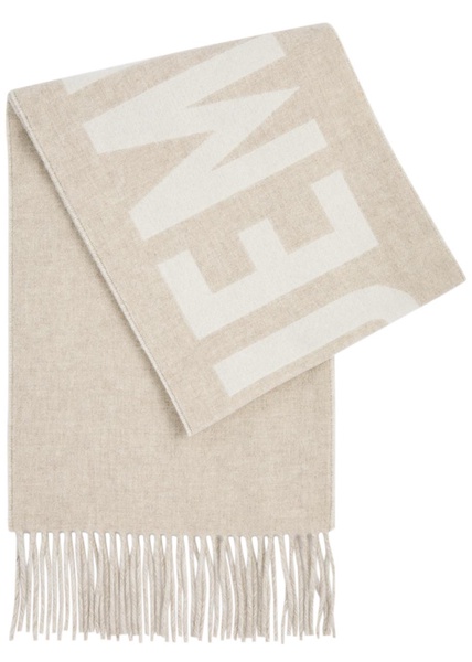 The logo-intarsia wool scarf