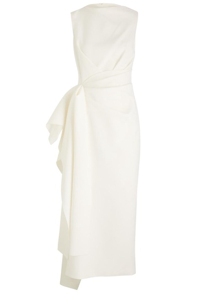 Calatrava draped ruffled midi dress