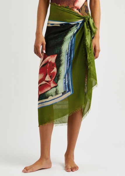 Roses printed modal-blend sarong 