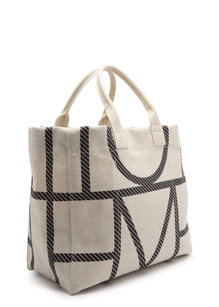 Logo-monogrammed canvas tote 