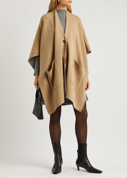 Wool-blend cape