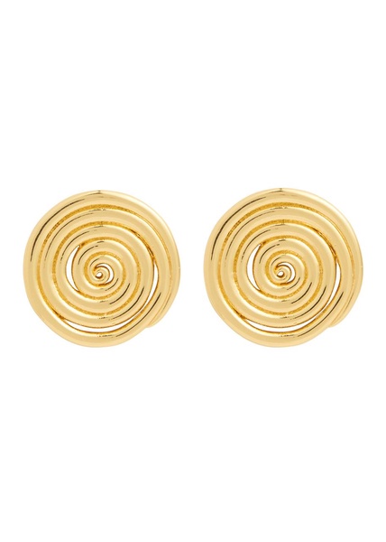 Spiral 18kt gold-plated stud earrings 