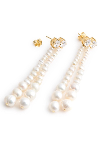 Pearl 18kt gold vermeil drop earrings