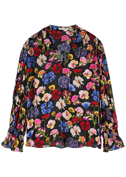 Onica floral-devoré chiffon blouse