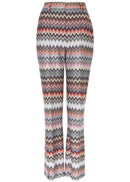 Zigzag cotton-blend trousers 