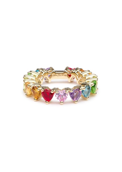 Alliance Coeurs embellished 9kt gold ring