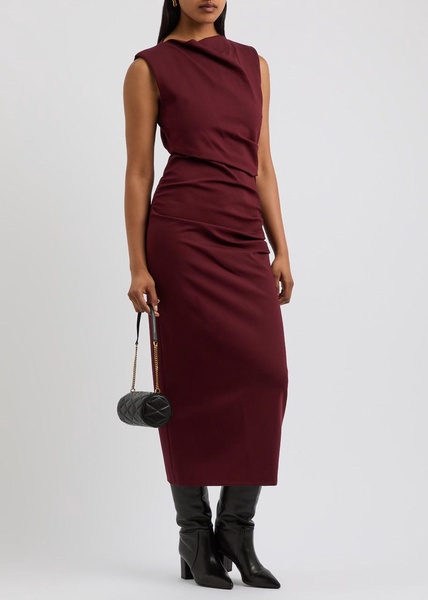 Emotional Essence gathered jersey midi dress