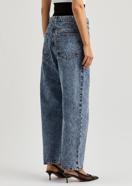 Layered straight-leg jeans 