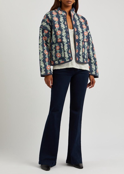 Chloe floral-print quilted cotton jacket