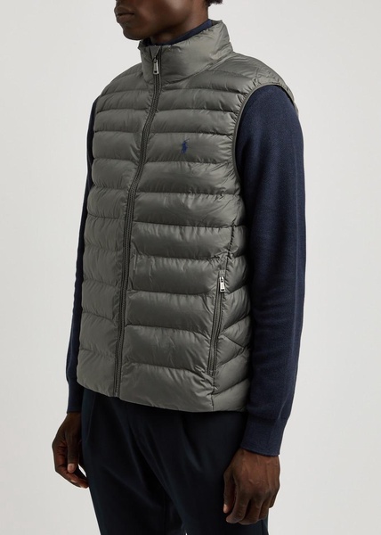 Logo quilted shell gilet