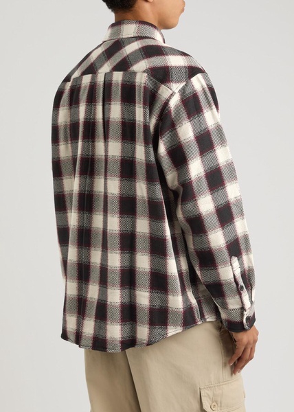 Written checked cotton overshirt