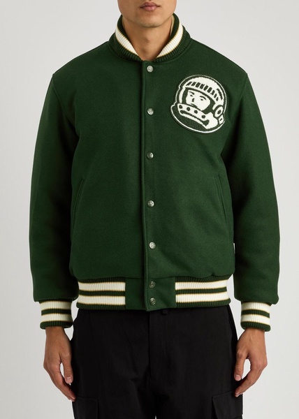 Logo-appliquéd padded felt varsity jacket