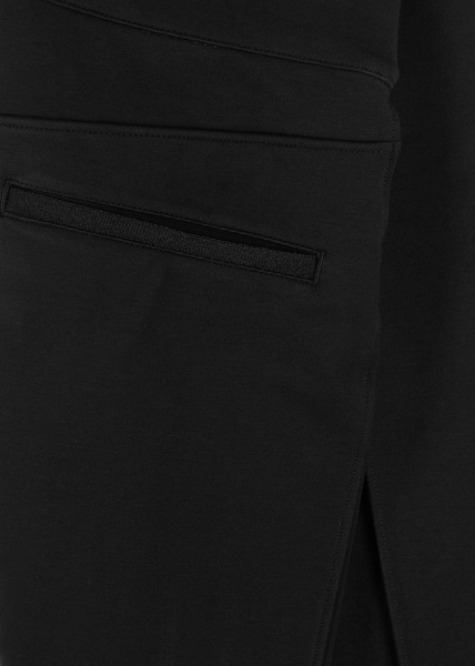 Black stretch-jersey flared-leg trousers