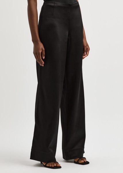 Straight-leg satin trousers