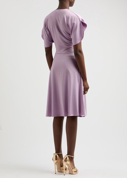 Gathered stretch-jersey midi dress 