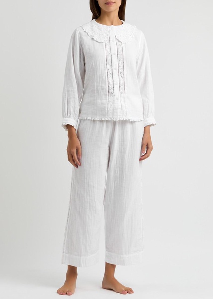 Broderie anglaise cotton pyjama set