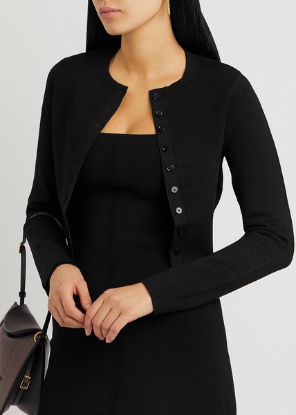 VB Body black stretch-knit cardigan