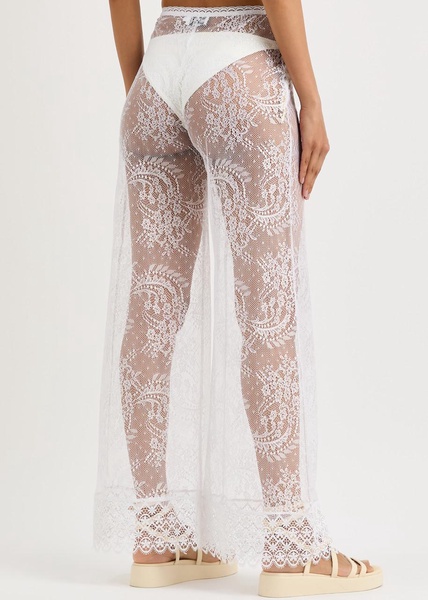 Jeret wide-leg sheer lace trousers