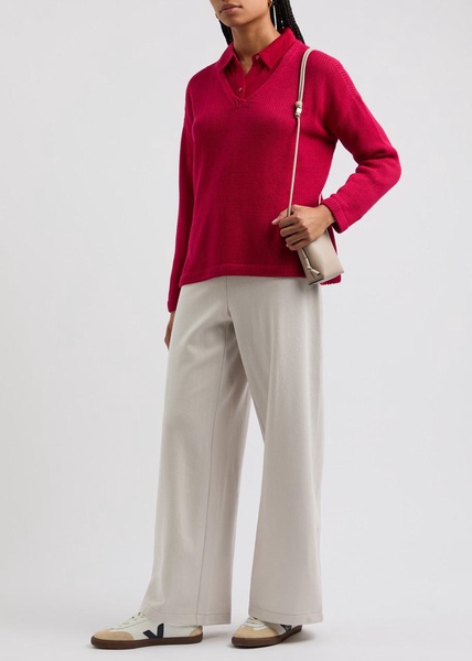 Wide-leg wool trousers