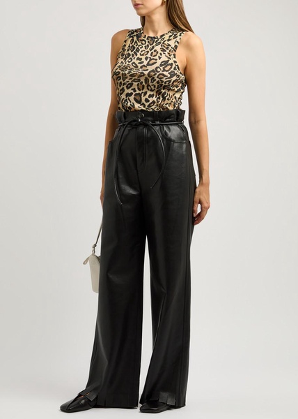 Harlee belted faux leather trousers 