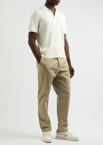 Johnny ribbed cotton-blend polo shirt