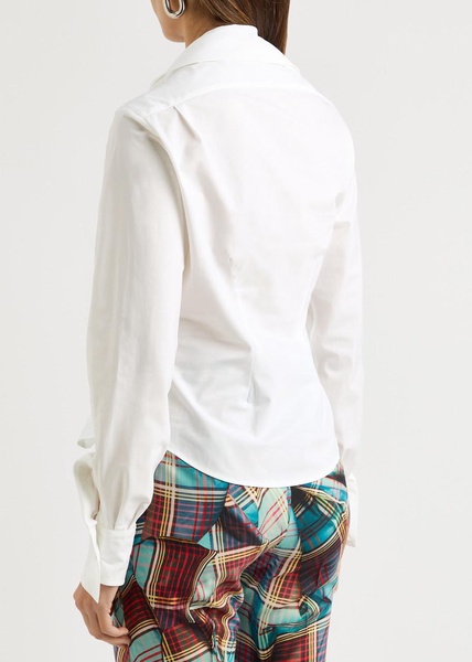 Drunken gathered cotton poplin shirt