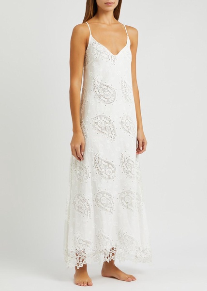 Paisley broderie-anglaise jersey nightdress 