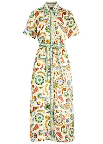 Arcade Printed Cotton Poplin Maxi Shirt Dress