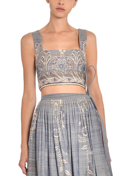 crop top in siwa tapestry jacquard