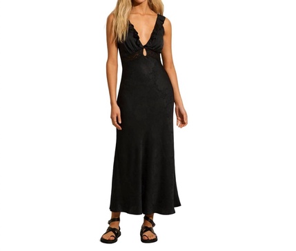 aida midi dress in black