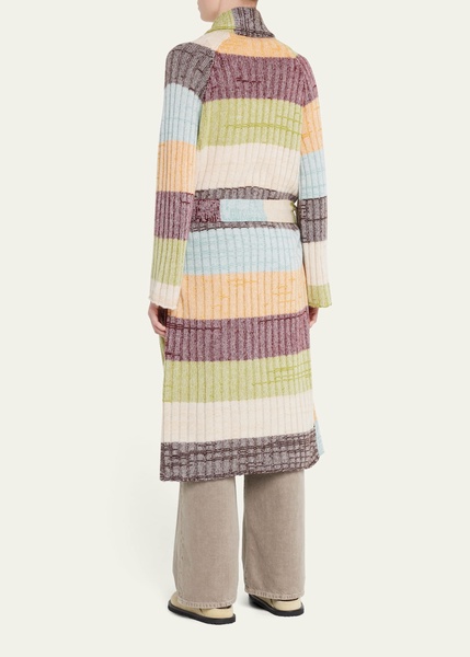 Oasis Striped Cashmere Rib Robe