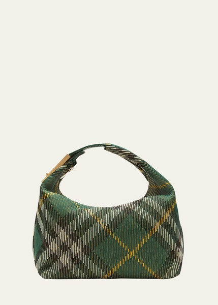 Knit Check Top-Handle Bag