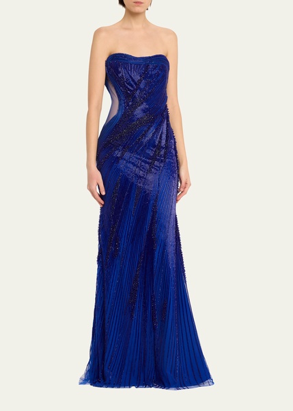 The Lightening Embellished Strapless Gown