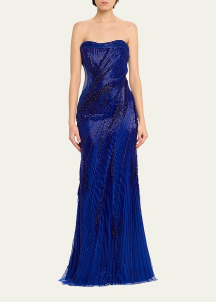 The Lightening Embellished Strapless Gown