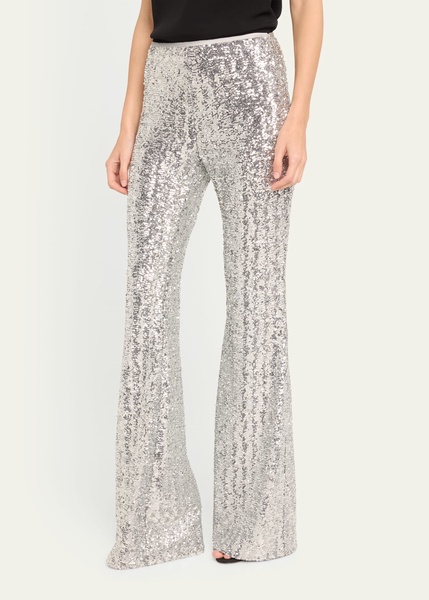 Stretch Sequin Flare Pants