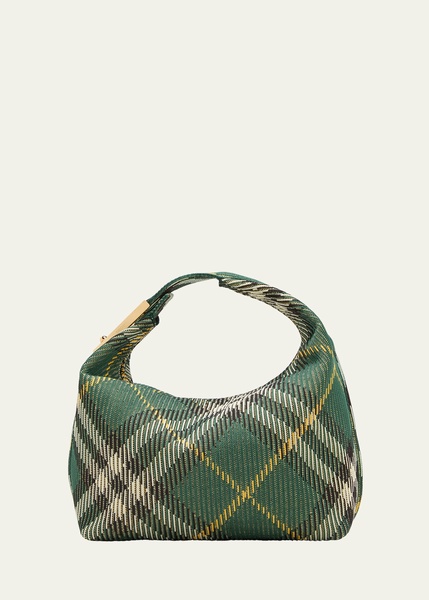 Knit Check Top-Handle Bag