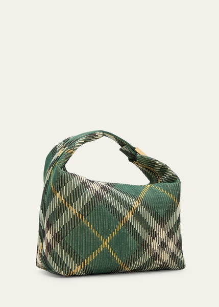 Knit Check Top-Handle Bag